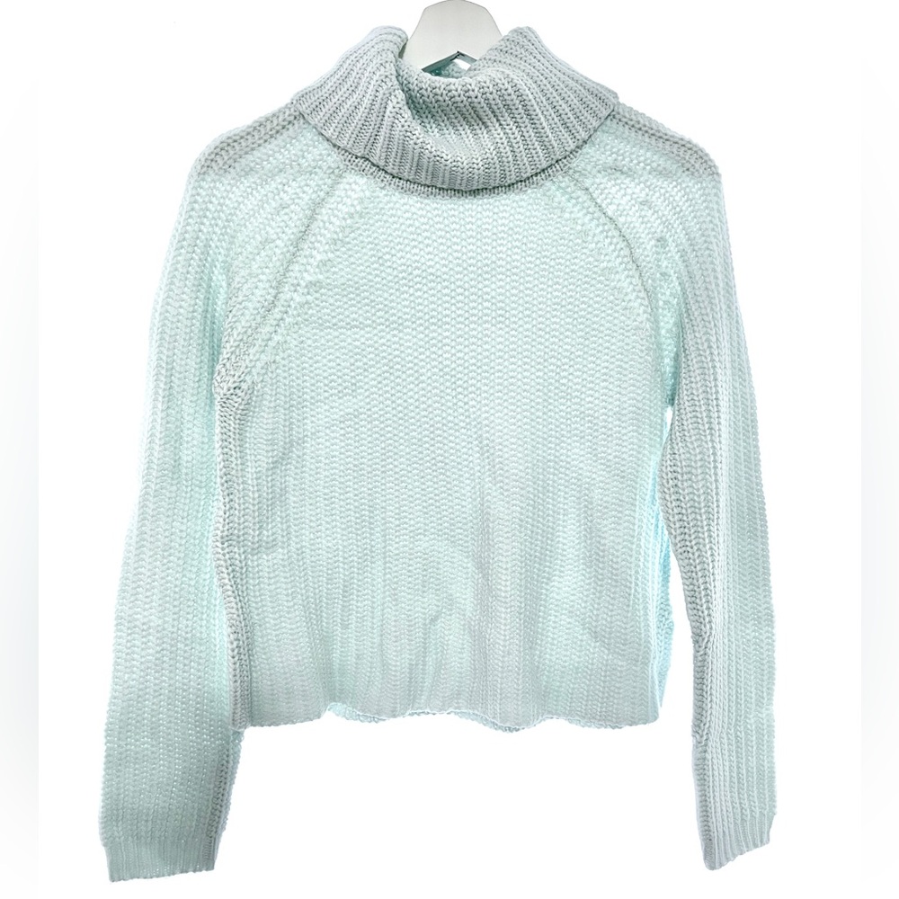 Lord & Taylor ice blue chunky turtleneck sweater